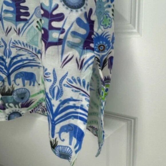 Nimo With Love Cotton Print Kaftan Midi Dress with Tassel - Picture 4 of 6